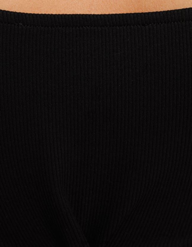 negro Bershka mujer crop top de manga larga con escote cruzado 806J6B417