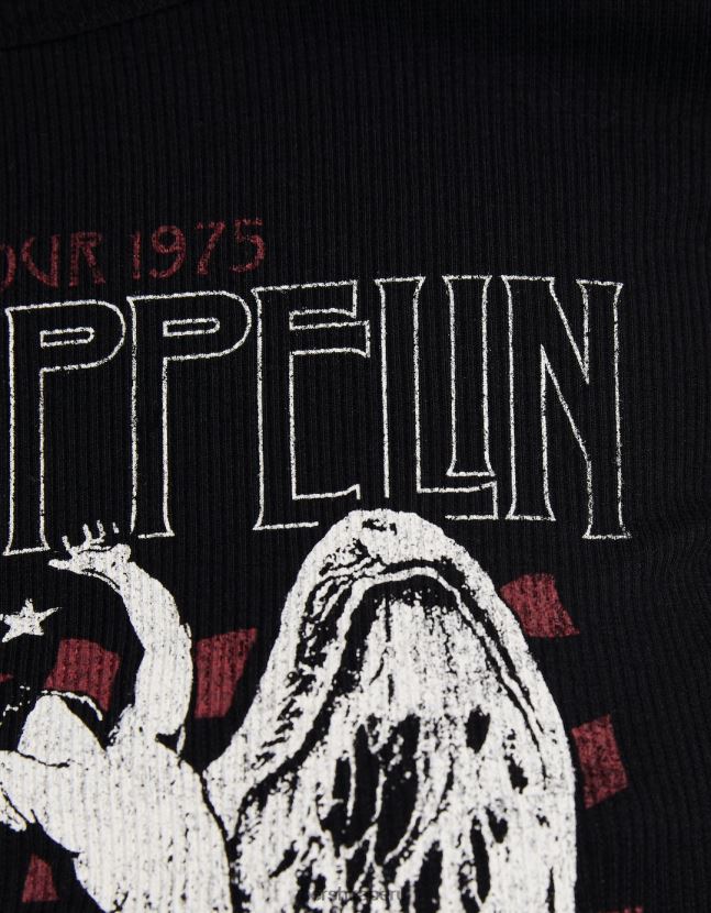 otro Bershka mujer camiseta de manga corta con estampado de zepelín led 806J6B553