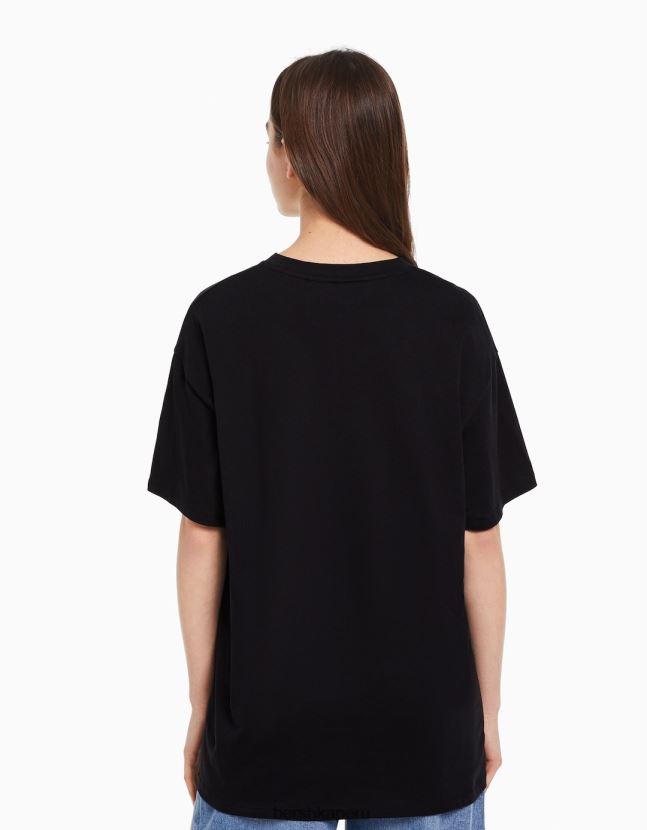 otro Bershka mujer cariño en la camiseta de manga corta con estampado de franxx 806J6B602