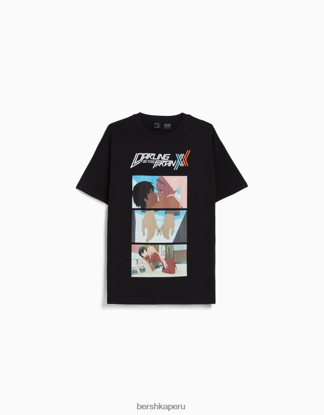 otro Bershka mujer cariño en la camiseta de manga corta con estampado de franxx 806J6B602
