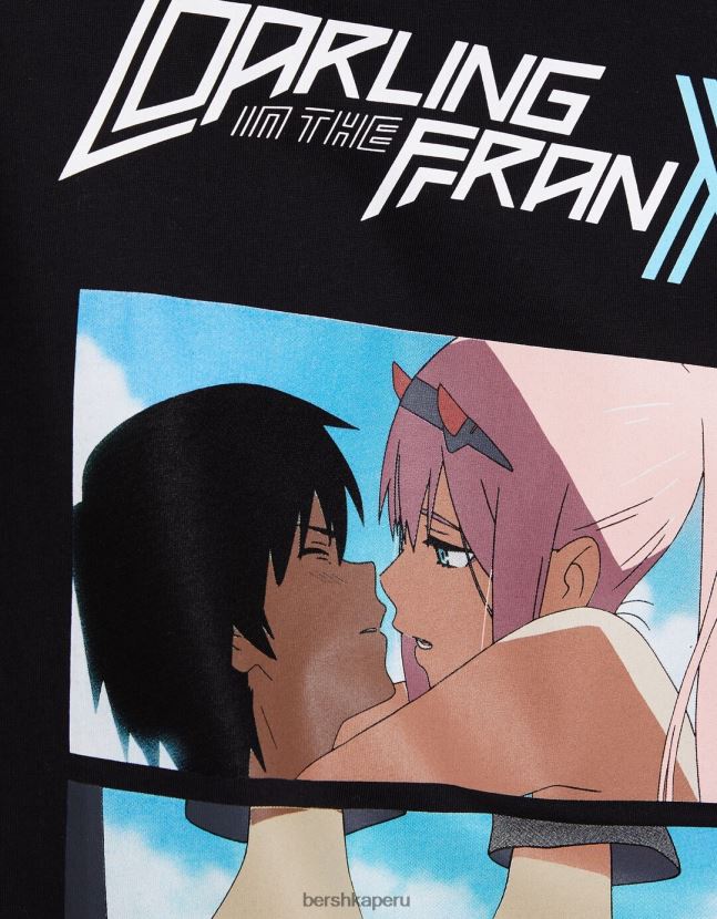 otro Bershka mujer cariño en la camiseta de manga corta con estampado de franxx 806J6B602