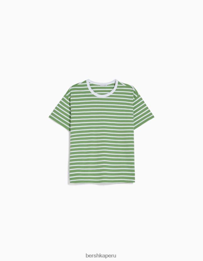 verde Bershka mujer camiseta oversize de manga corta 806J6B321