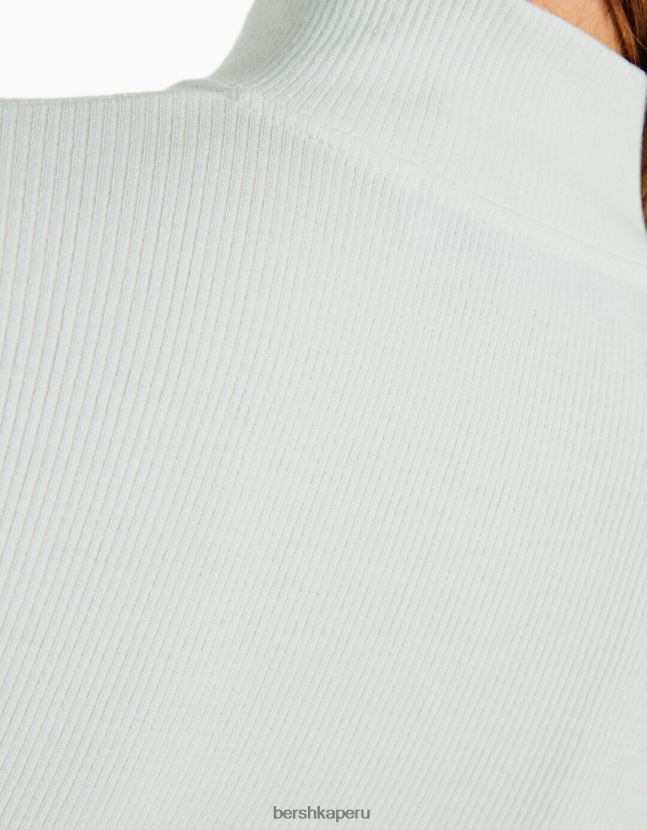 blanco Bershka mujer cárdigan a rayas con cremallera 806J6B1075