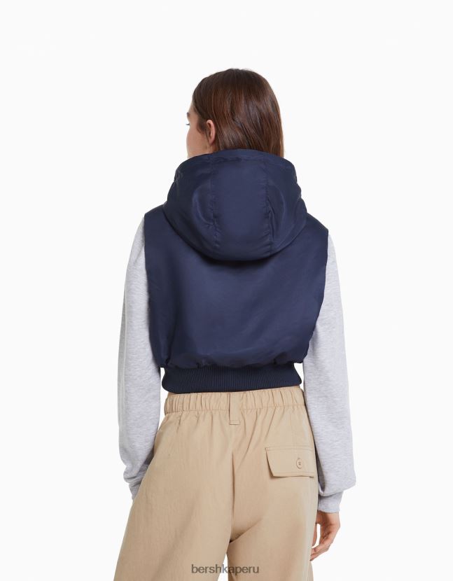 Armada Bershka mujer chaleco bomber corto con capucha 806J6B1171