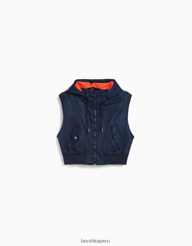 Armada Bershka mujer chaleco bomber corto con capucha 806J6B1171