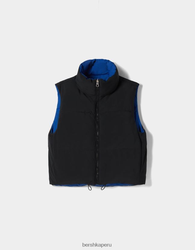 azul Bershka mujer chaleco corto reversible 806J6B1157