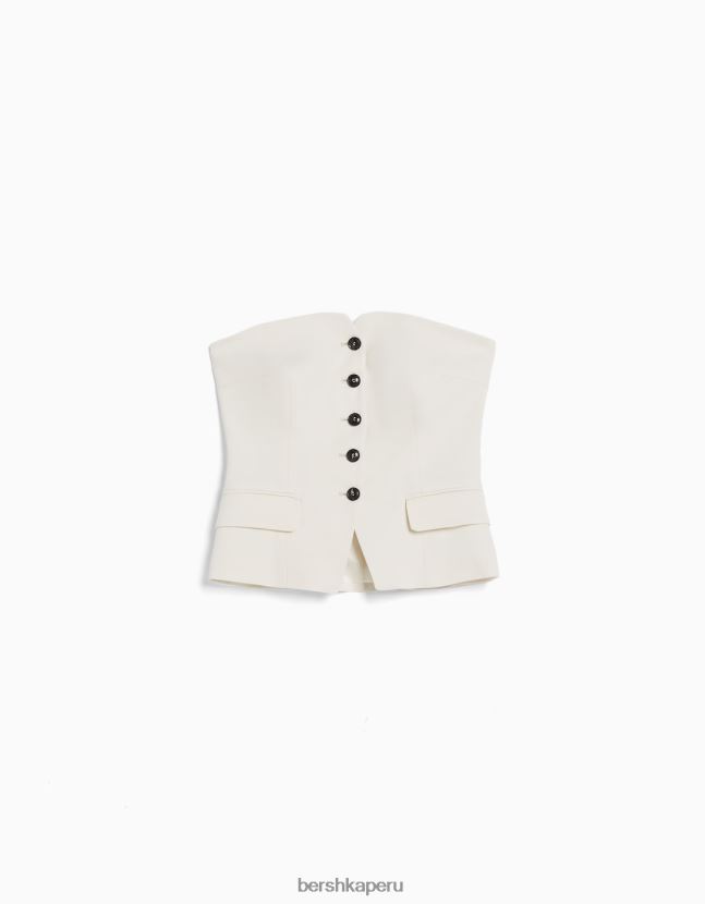 exclusivo Bershka mujer chaleco de sastre con hombros descubiertos 806J6B1993