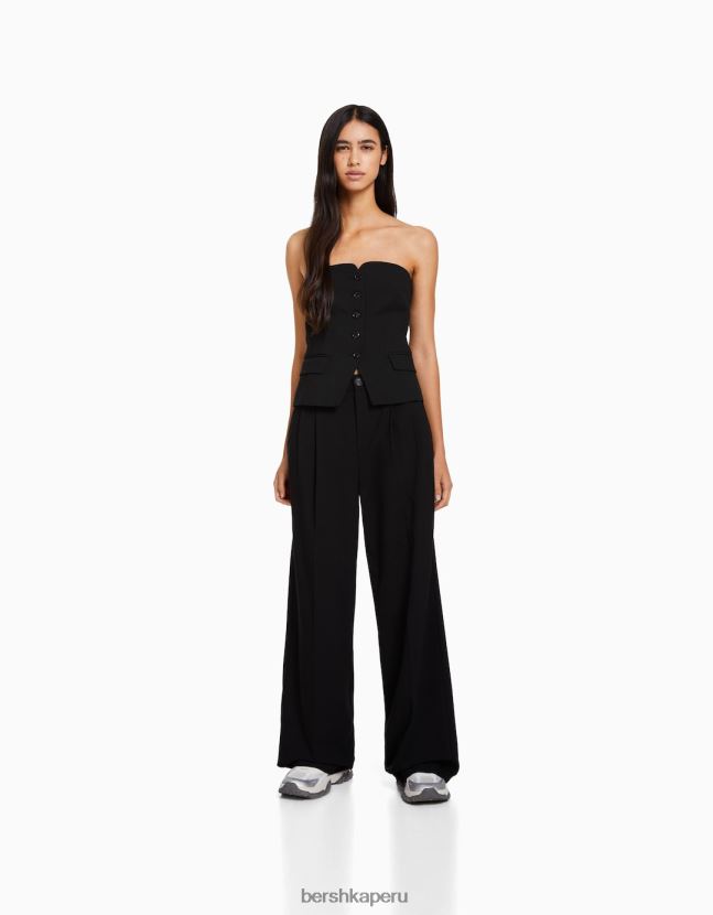 exclusivo Bershka mujer chaleco de sastre con hombros descubiertos 806J6B1994