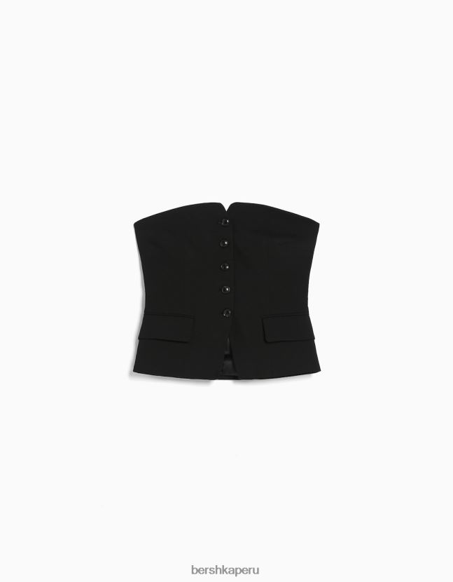 exclusivo Bershka mujer chaleco de sastre con hombros descubiertos 806J6B1994