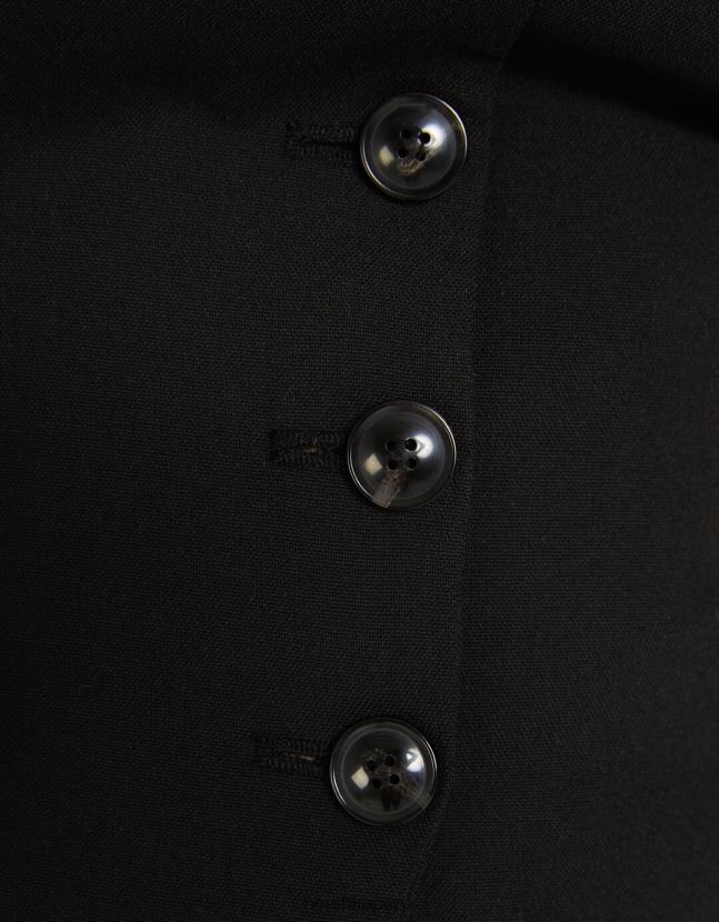 negro Bershka mujer chaleco de sastre con hombros descubiertos 806J6B671