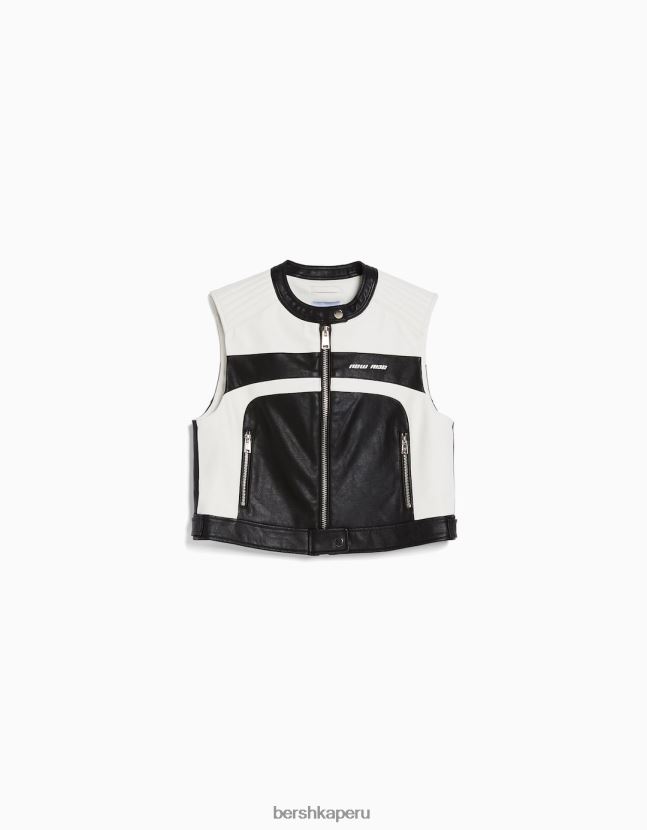 otro Bershka mujer chaleco de carreras de piel sintética 806J6B1153