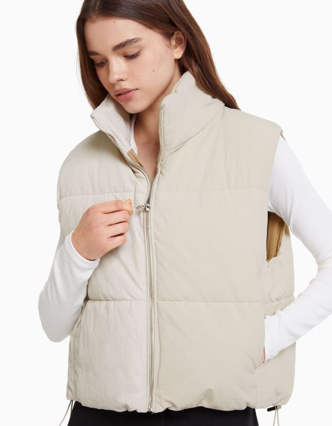 piedra Bershka mujer chaleco acolchado de nailon con forro 806J6B1172