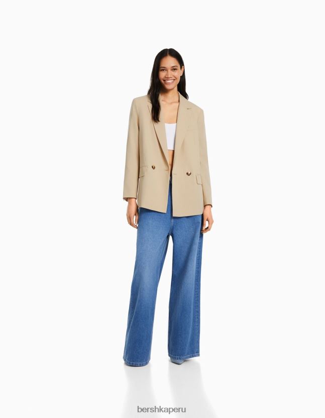 arena Bershka mujer blazer de sastre regular fit con corte femenino y doble botonadura 806J6B1192