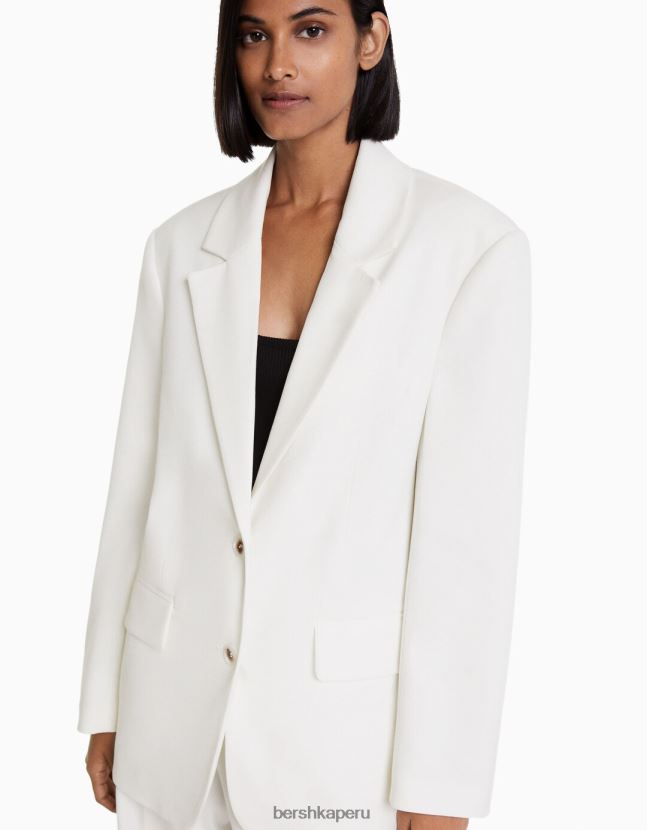 blanquecino Bershka mujer blazer de sastre holgado con corte femenino 806J6B1204