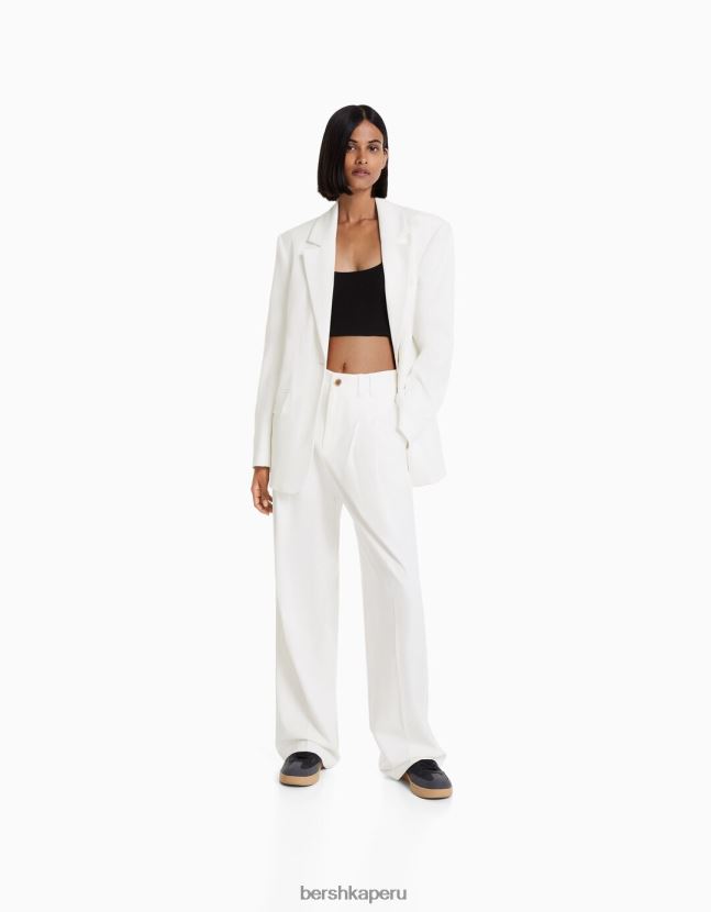 blanquecino Bershka mujer blazer de sastre holgado con corte femenino 806J6B1204