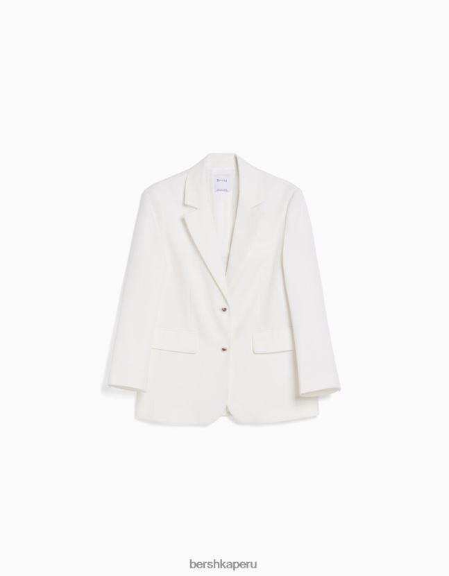 blanquecino Bershka mujer blazer de sastre holgado con corte femenino 806J6B1204