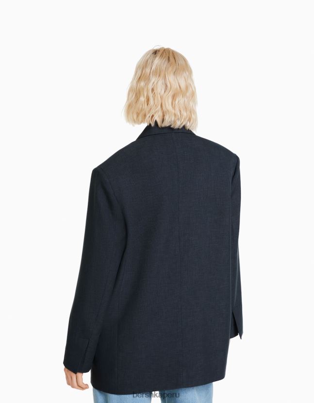 gris oscuro Bershka mujer blazer de vestir oversize 806J6B1201