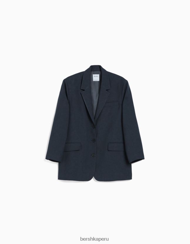 gris oscuro Bershka mujer blazer de vestir oversize 806J6B1201