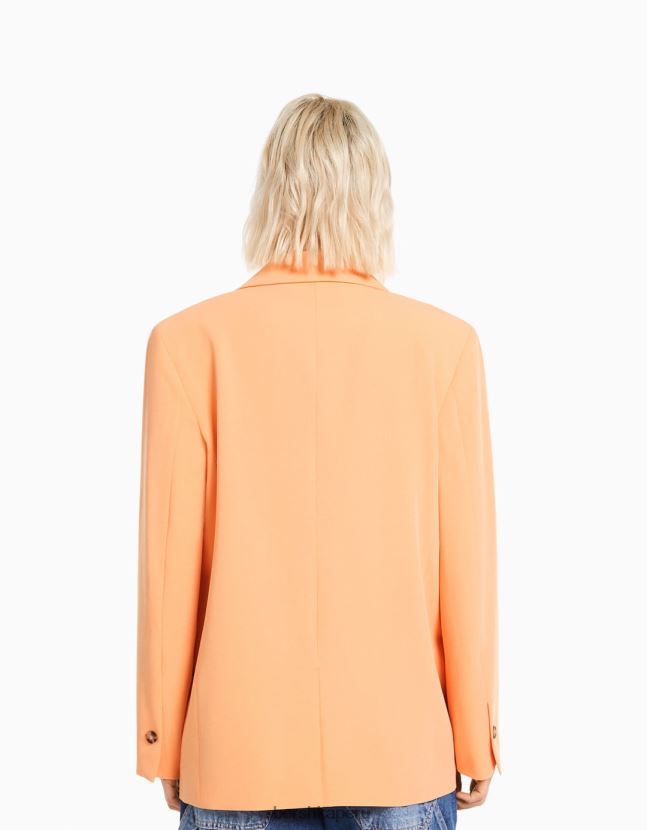 naranja Bershka mujer blazer de sastre regular fit con corte femenino y doble botonadura 806J6B1186