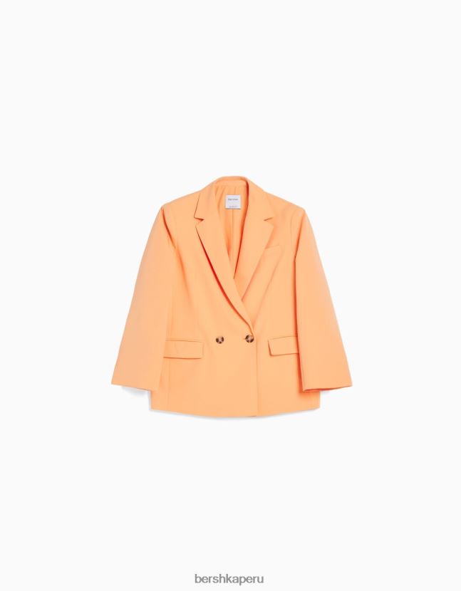 naranja Bershka mujer blazer de sastre regular fit con corte femenino y doble botonadura 806J6B1186