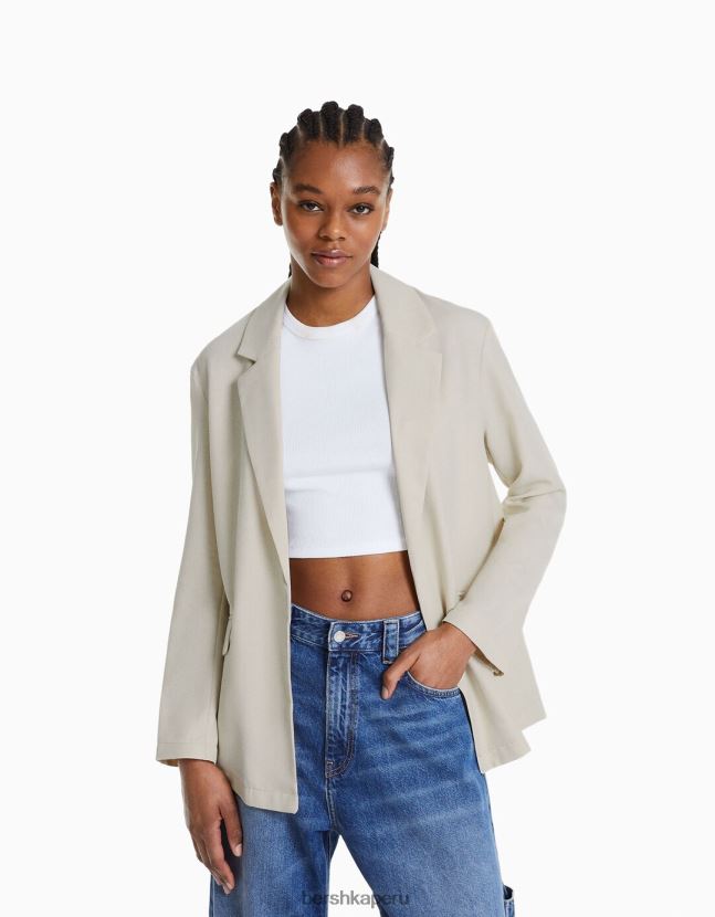 piedra Bershka mujer blazer holgado de corte femenino 806J6B1202