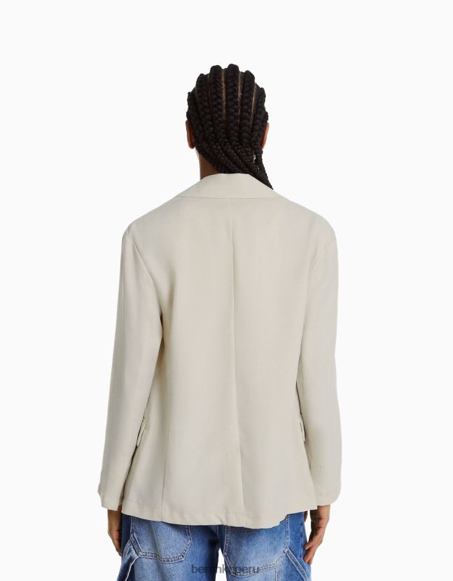 piedra Bershka mujer blazer holgado de corte femenino 806J6B1202