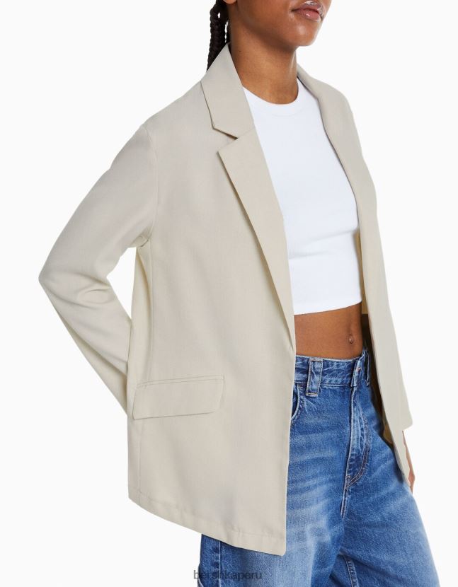 piedra Bershka mujer blazer holgado de corte femenino 806J6B1202