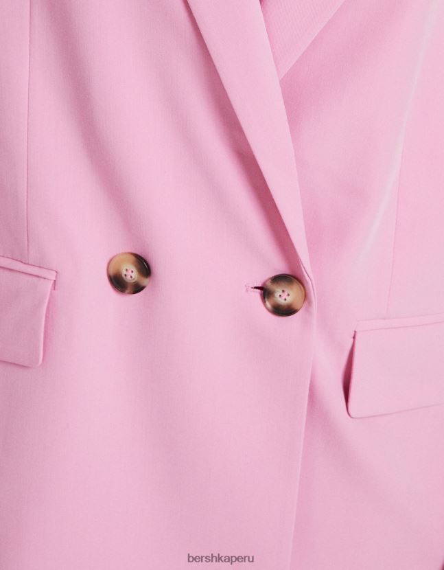 rosa Bershka mujer blazer de sastre regular fit con corte femenino y doble botonadura 806J6B1185