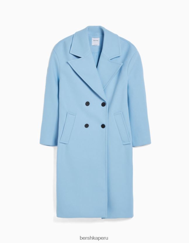 azul Bershka mujer abrigo largo con hombros caídos 806J6B1134