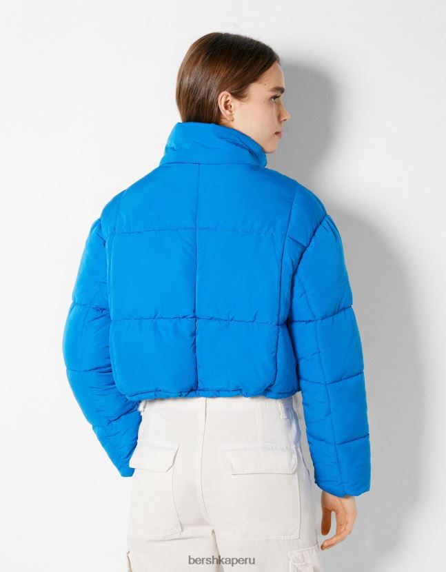 azul Bershka mujer chaqueta corta acolchada 806J6B1163