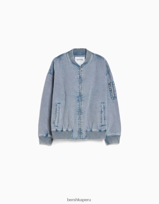 azul claro Bershka mujer chaqueta bomber de algodón 806J6B1173