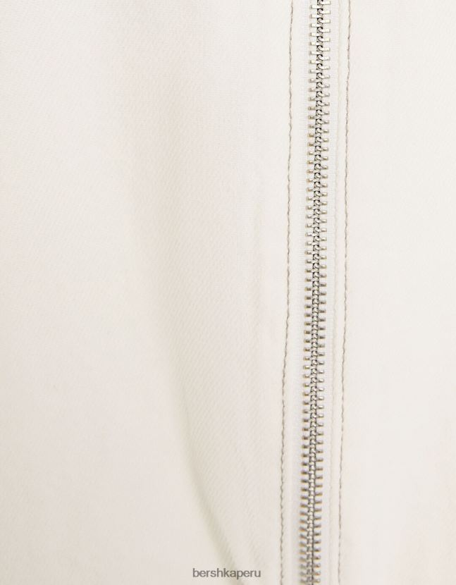 blanquecino Bershka mujer cazadora bomber vaquera con hilo en contraste 806J6B1169