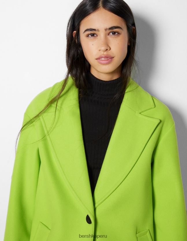cal Bershka mujer abrigo de paño grueso con hombros caídos 806J6B1145