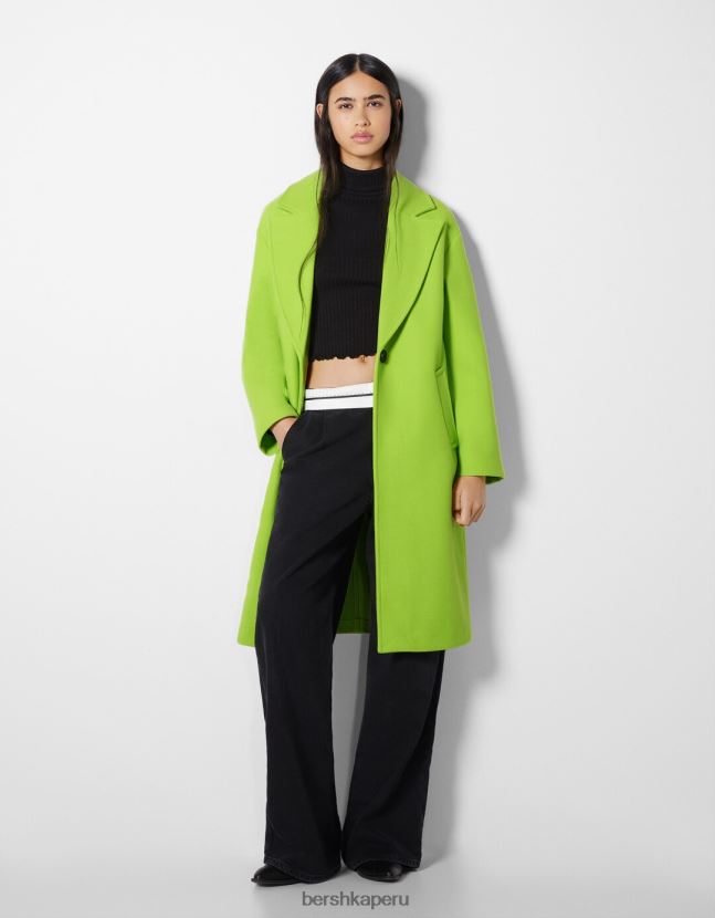 cal Bershka mujer abrigo de paño grueso con hombros caídos 806J6B1145