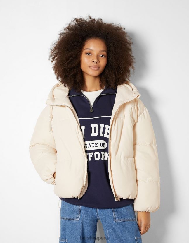 exclusivo Bershka mujer chamarra capitonada oversize con capucha 806J6B1129