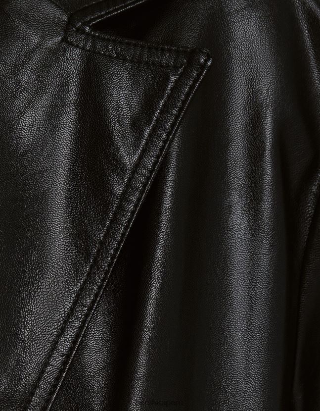 negro Bershka mujer abrigo largo de piel sintética 806J6B1146