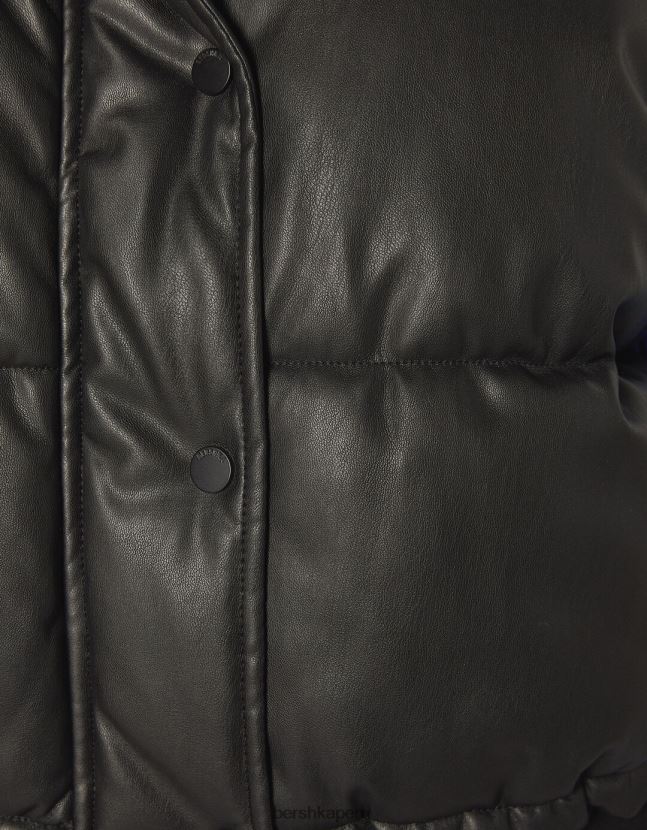negro Bershka mujer chaleco corto de piel sintética 806J6B1176