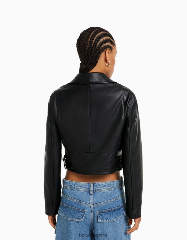 otro Bershka mujer chaqueta biker de piel sintética 806J6B1094