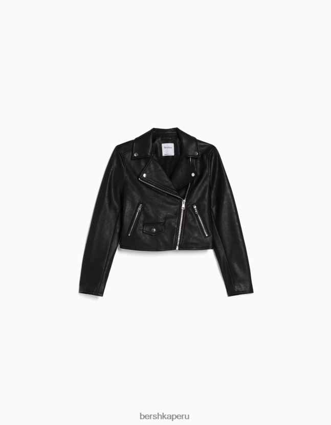 otro Bershka mujer chaqueta biker de piel sintética 806J6B1094