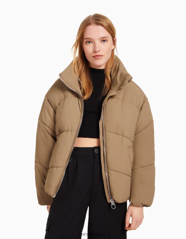 visón Bershka mujer chamarra acolchada oversize de nailon 806J6B1128