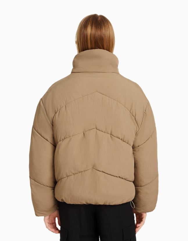visón Bershka mujer chamarra acolchada oversize de nailon 806J6B1128