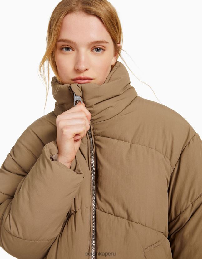 visón Bershka mujer chamarra acolchada oversize de nailon 806J6B1128