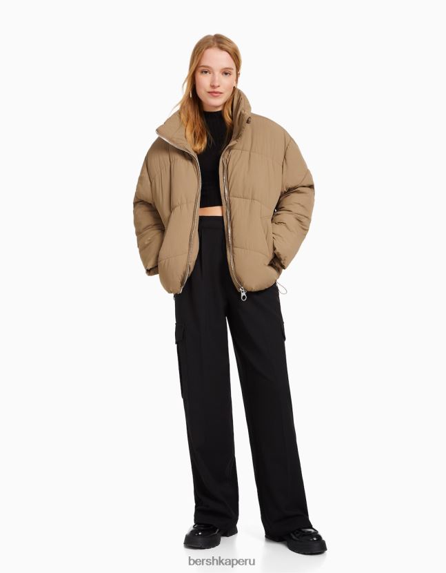 visón Bershka mujer chamarra acolchada oversize de nailon 806J6B1128