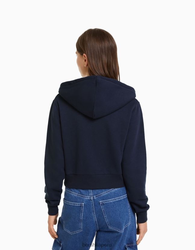 Armada Bershka mujer sudadera corta con cremallera 806J6B1267