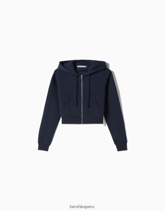 Armada Bershka mujer sudadera corta con cremallera 806J6B1267