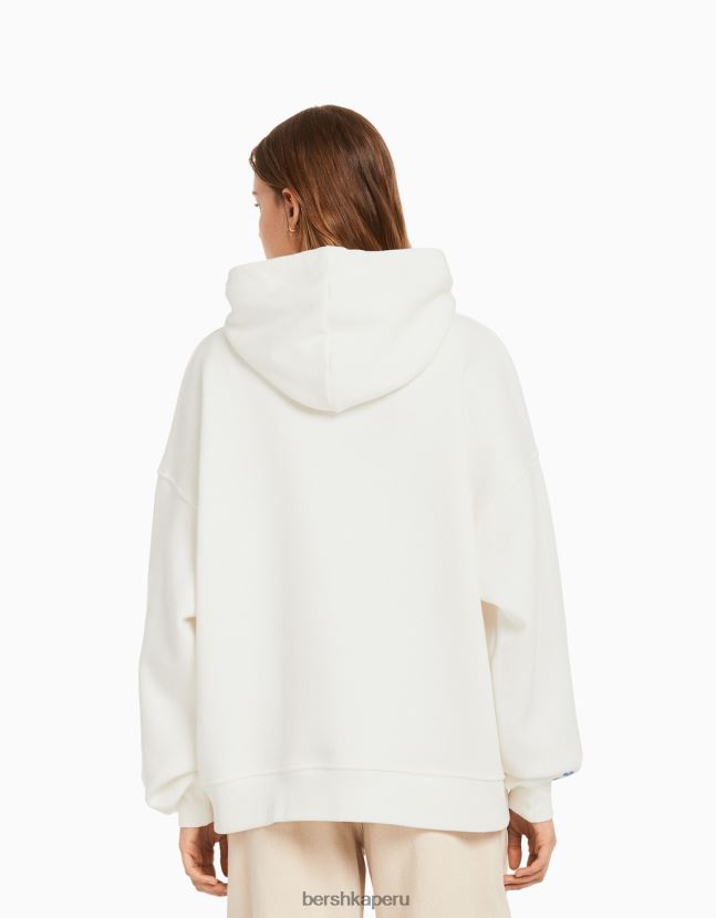blanquecino Bershka mujer cariño en la sudadera con capucha y estampado de franxx 806J6B1269