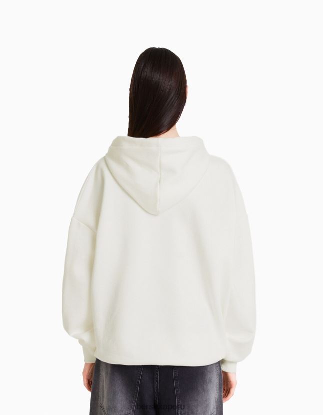 blanquecino Bershka mujer sudadera con capucha y estampado de ariana grande 806J6B1209