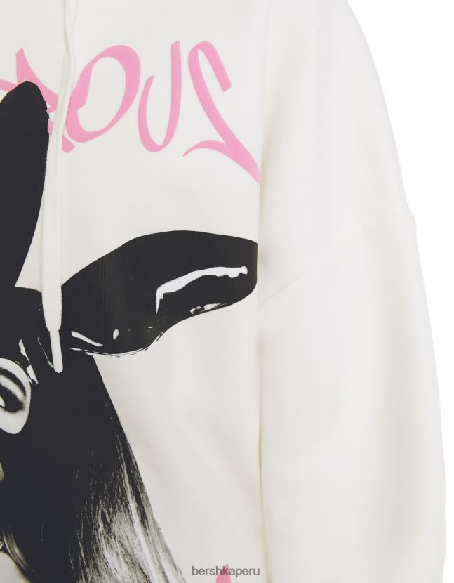 blanquecino Bershka mujer sudadera con capucha y estampado de ariana grande 806J6B1209