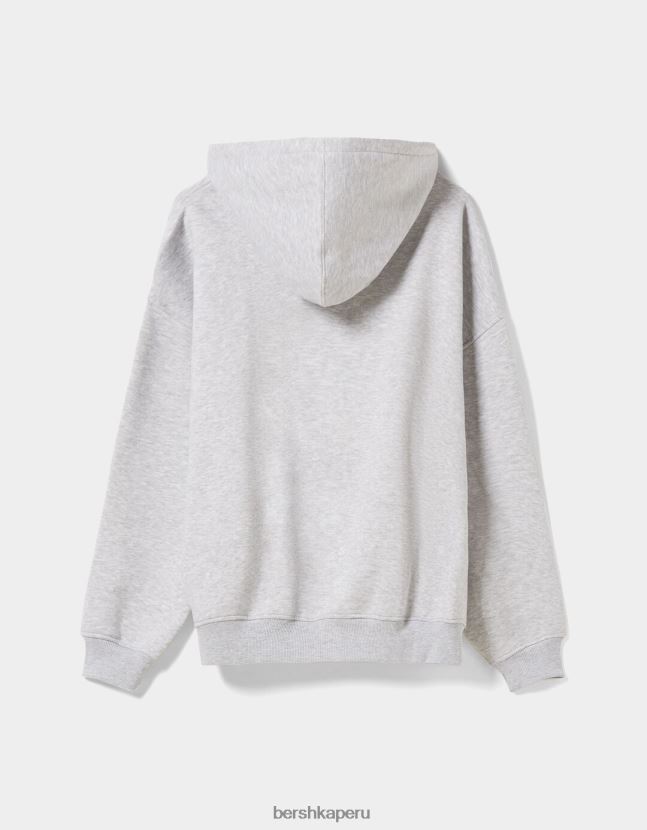 gris Bershka mujer sudadera oversize con cremallera 806J6B1227