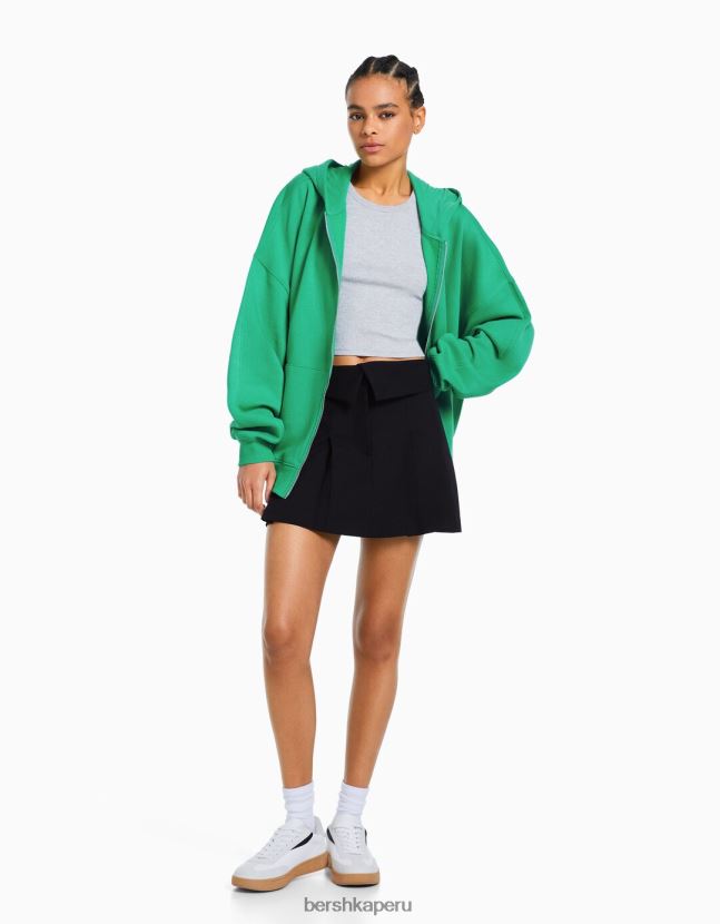 verde Bershka mujer sudadera oversize con cremallera 806J6B1253